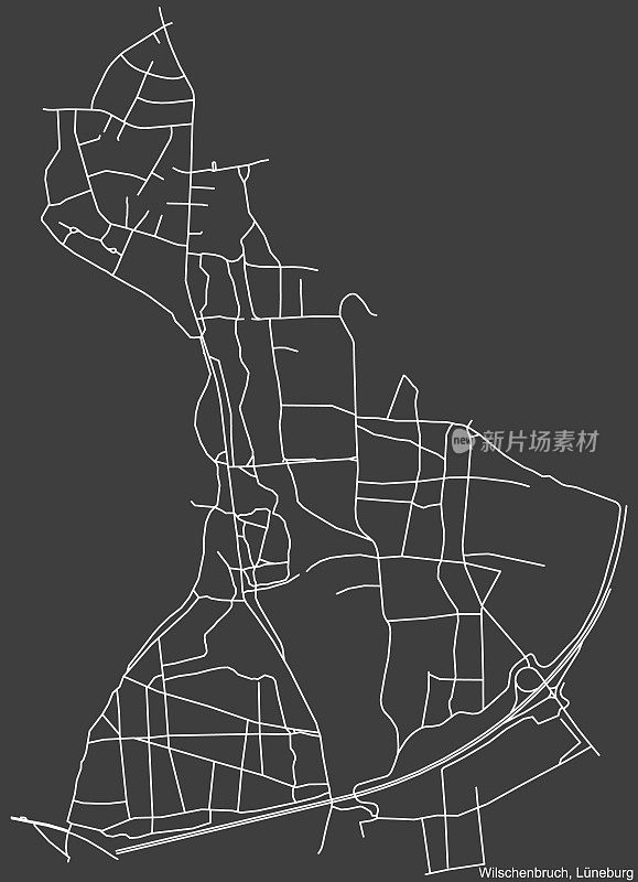 Street roads map of the WILSCHENBRUCH DISTRICT, LÜNEBURG